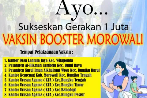 Dukung Percepatan Vaksinasi, Polres Morowali Kerjasama Kementerian Agama Gelar Vaksinasi Booster