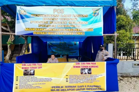 Polres Morowali Bangun Pos Sekat Hewan Ternak, Antisipasi Penyebaran PMK