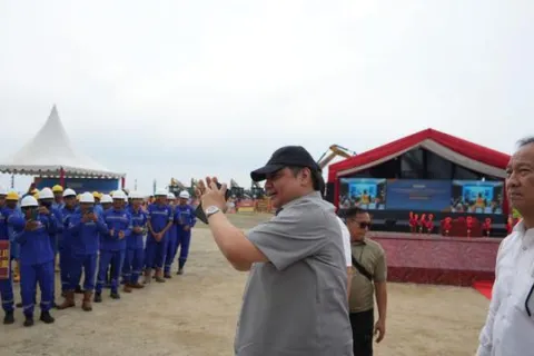 Menko Airlangga Groundbreaking Smelter Nikel Rendah Karbon Milik Vale di Morowali