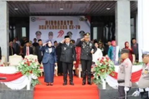 Bupati dan Wabup Morowali Hadiri Upacara Peringatan Hari Bhayangkara ke-79