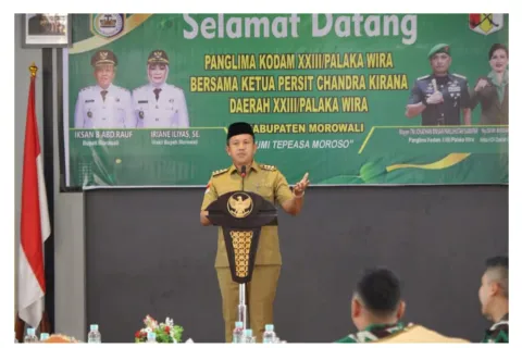 Pemkab Morowali Jamu Makan Siang Pangdam XXIII/Palaka Wira
