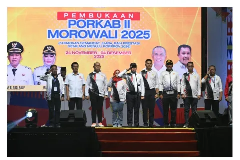 Bupati Iksan Baharudin Abdul Rauf Resmi Buka Porkab II Morowali 2025