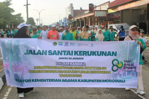 Sekda Yusman Mahbub Lepas Jalan Santai Kerukunan, Semarakan HAB ke 80 Kemenag RI di Morowali
