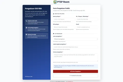 PTSP Room Sediakan Form Pengaduan Publik untuk Kendala Perizinan Berusaha